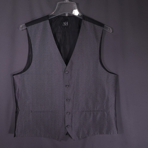 AH by After Hours Vest Gray 100% Silk Front Size‎ Large - Picture 1 of 8